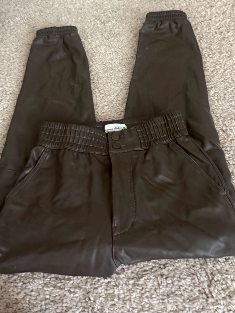 NWOT Abercrombie & Fitch faux leather joggers - Picture 4 of 4